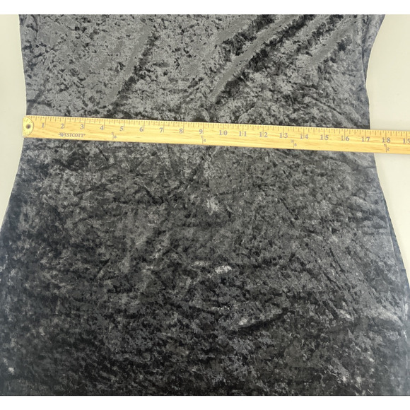 VTG Molly Malloy Velvet Dress 16 Black Crushed Velvet Beaded Whimsi Goth Witchy - Picture 9 of 14